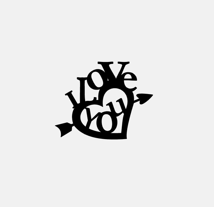 I Love You Heart and Arrow Decorative Phrase