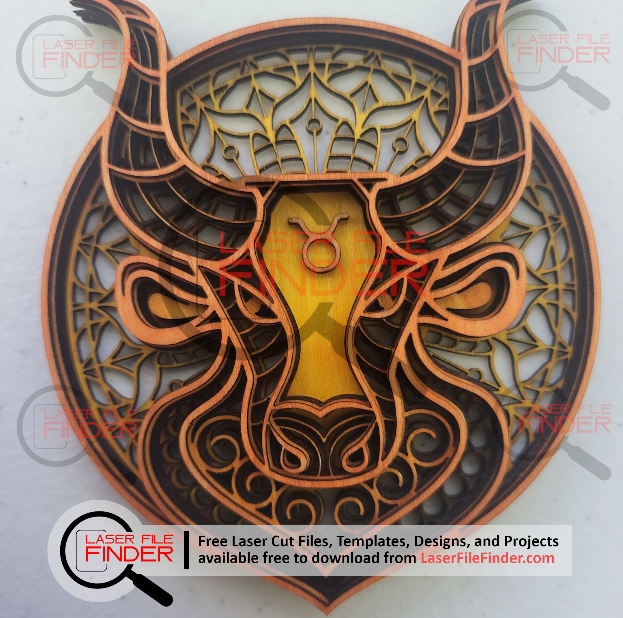 Taurus Zodiac Sign Layered Design