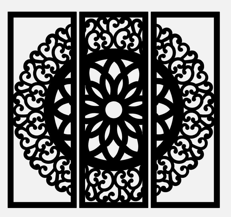 Zentangle Split Multi-Panel Svg Laser Cut