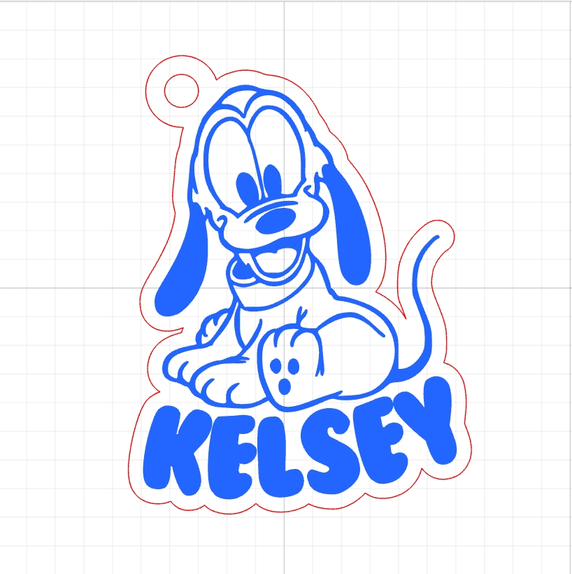 Disney Pluto Name Tag Keychain