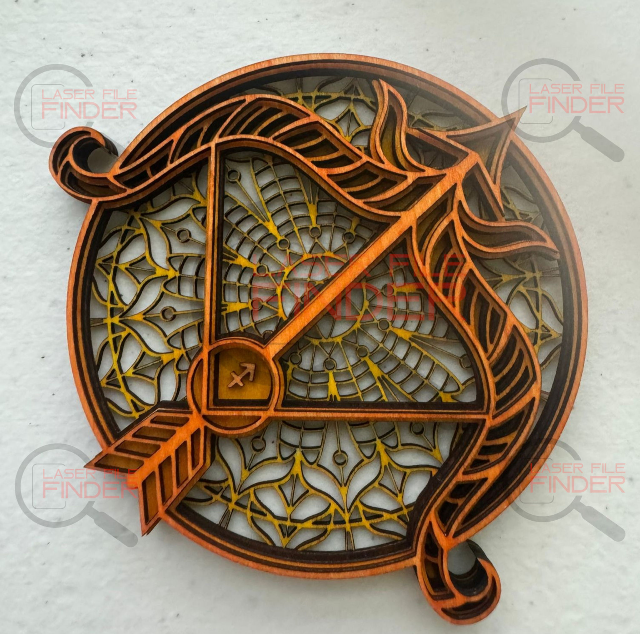 Sagittarius Zodiac Sign Layered Design