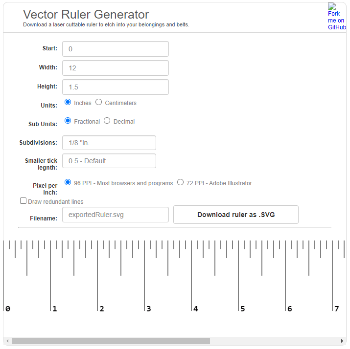 Free Vector Ruler Generator