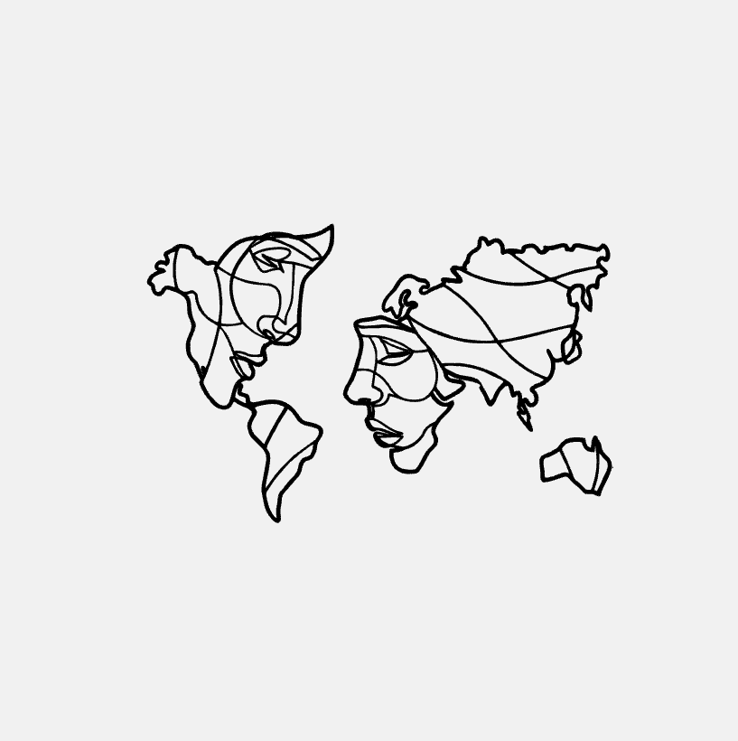 Abstract World Map Faces