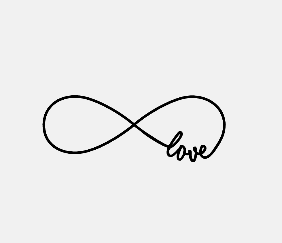 Love Infinity Symbol Decorative Phrase