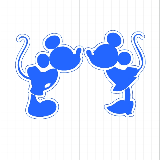 Disney Minnie and Mickey Mouse Kiss