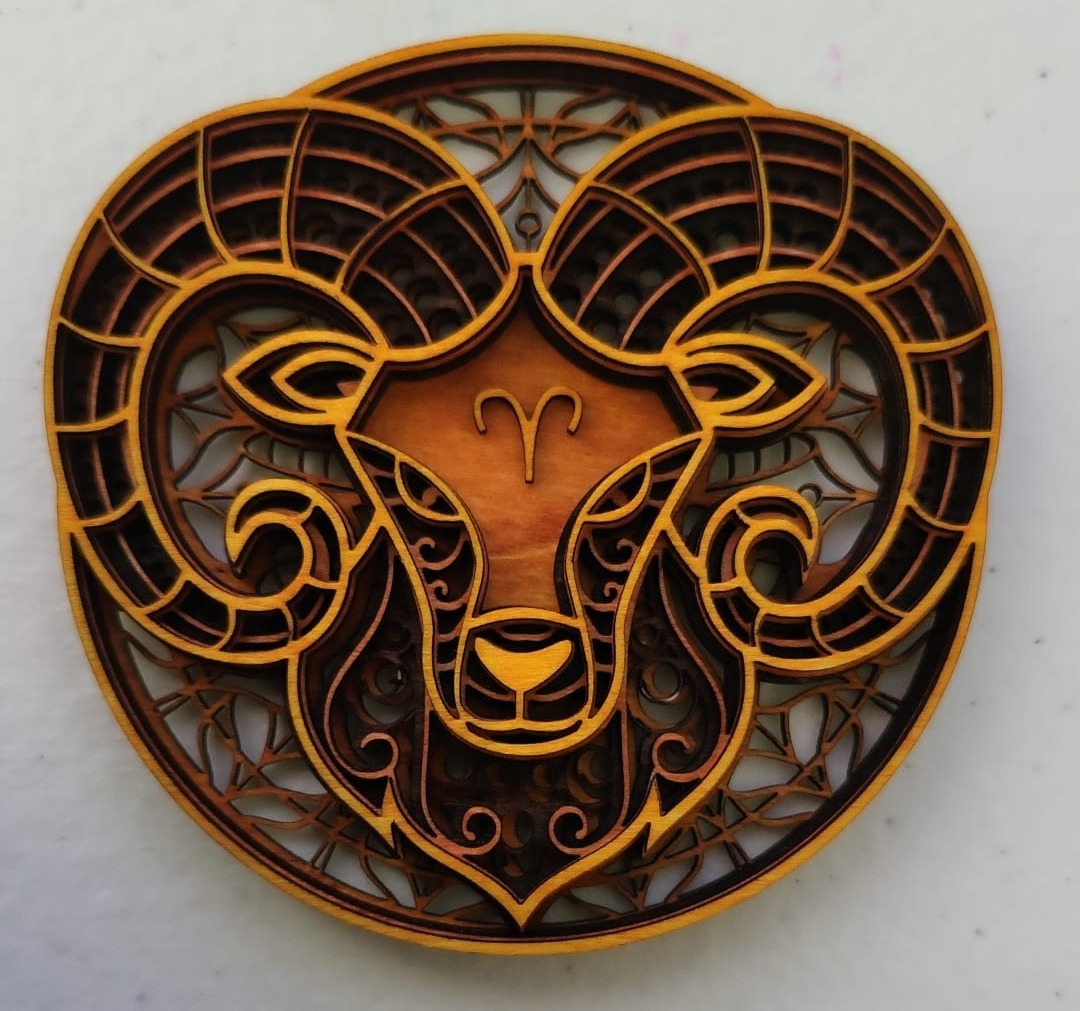 Aries Horoscope Layered Design