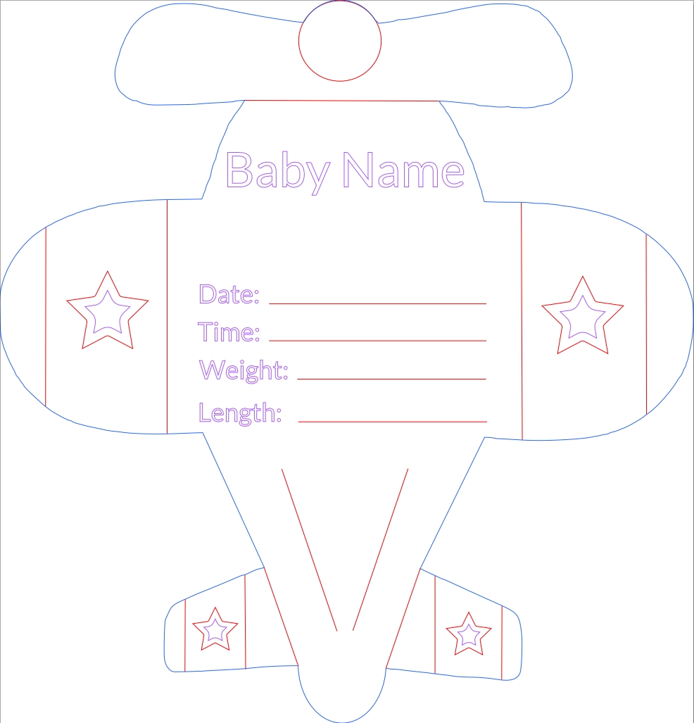 Baby Birth Announcement Airplane Sign