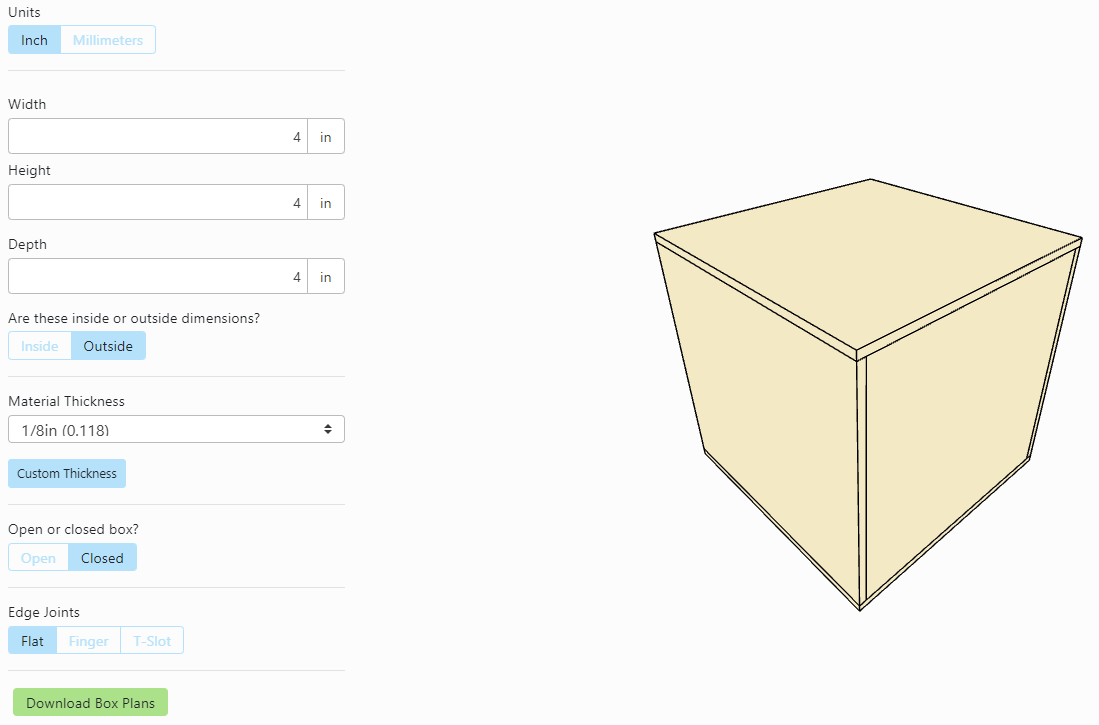 Free Web-Based Box Designer