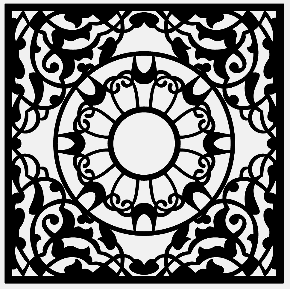 Decorative Mandala Square Frame