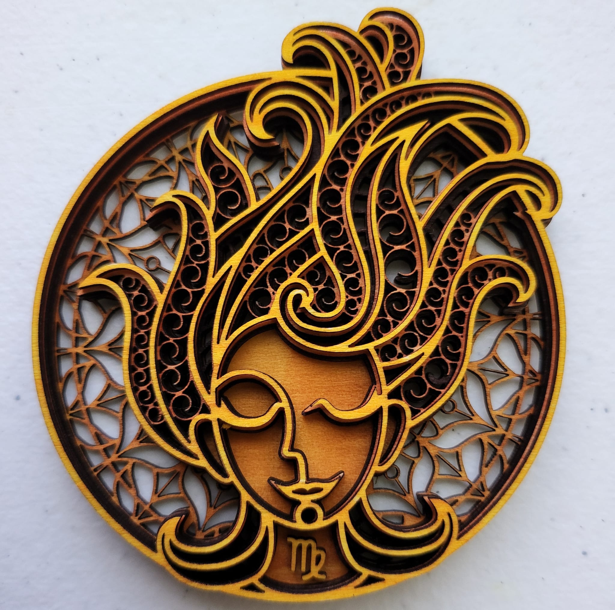 Virgo Zodiac Sign Layered Design