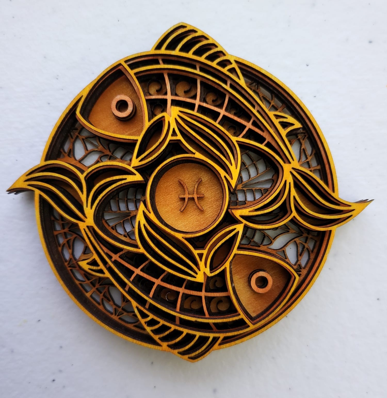 Pisces Zodiac Sign Layered Design