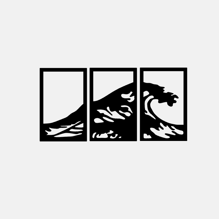 Triple Panel Ocean Wave Art