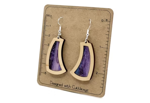 Free Curved Wedge Inlay Earrings